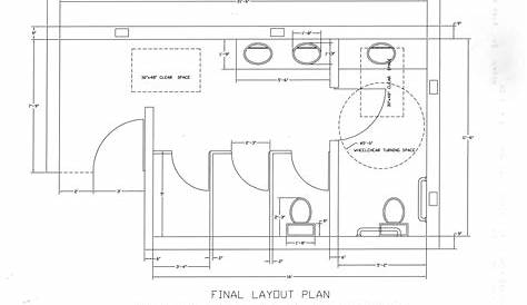 bathroom layout commercial - Ada Bathroom Dimensions for Handicap in