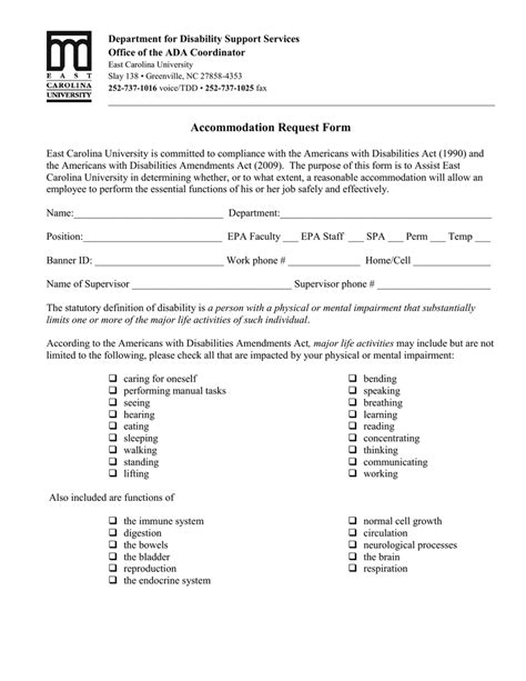 AMERICANS WTH DISABILITIES ACT (ADA) REQUEST FORM