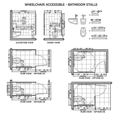 Ada Bathroom Stall Cad Block