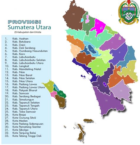ada berapa kabupaten di sumatera utara