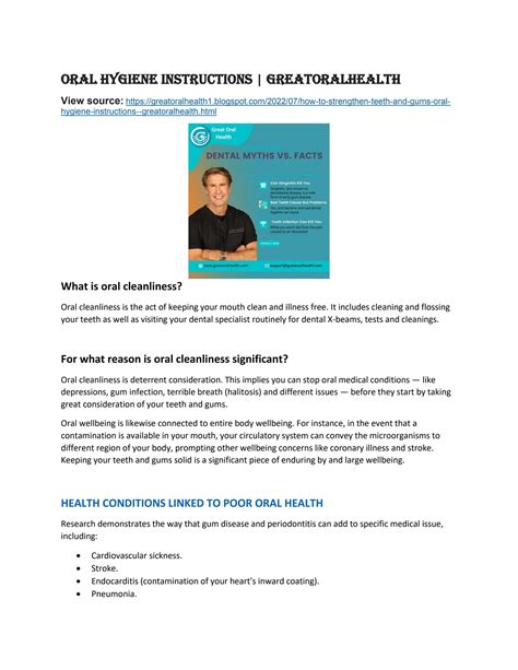 Ada Code For Oral Hygiene Instructions