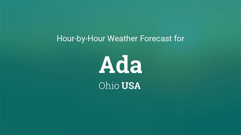 Ada Ohio Weather Forecast