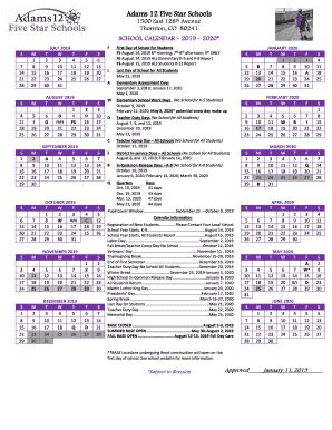 Adams 12 Five Star Schools Calendar