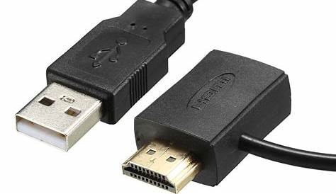WEWOO Câble HDMI Femelle + HDMI Mâle vers USB 2.0 d
