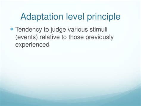 adaptation level principle