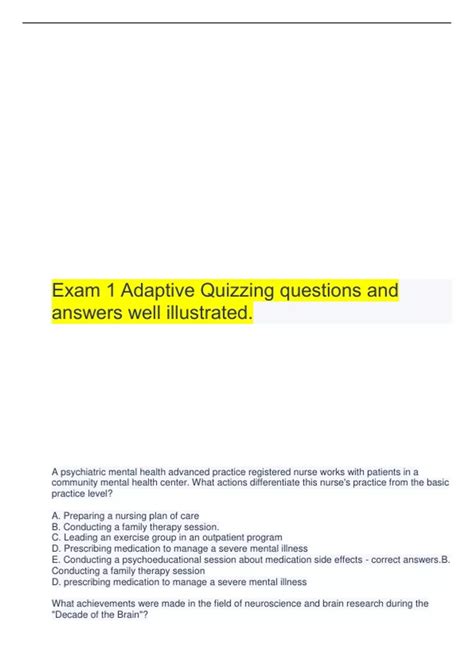 Adaptive Quizzing Answers
