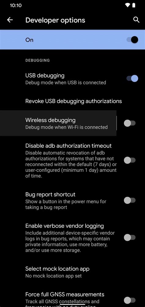 adb command to open android settings