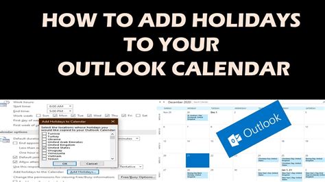 Add Holidays To Outlook Calendar