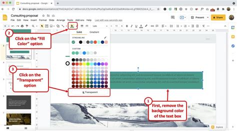 add background to text google slides