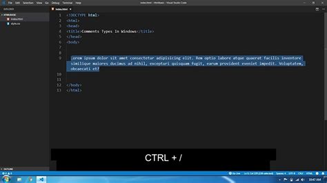 add comment in visual studio code