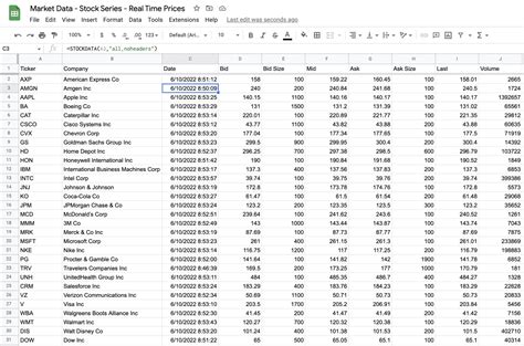 add current stock price to google sheets