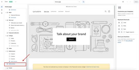 add custom section in shopify