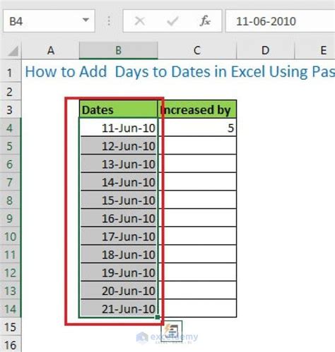 add days to date formula in excel