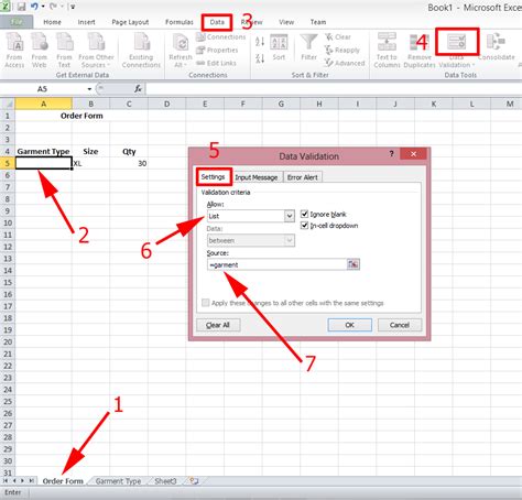 Add Drop Down Box in Excel