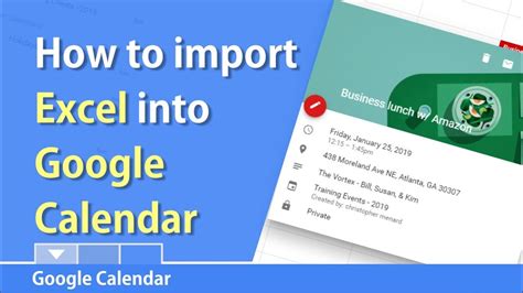 add excel sheet to google calendar