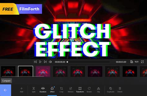 add glitch effect to video online free