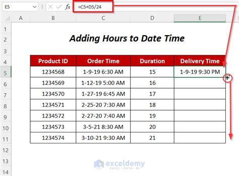 add hours to days in excel