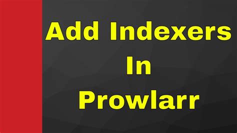 add indexer to prowlarr