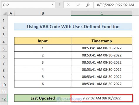 add last modified date to excel