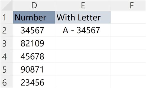 Add Letter After Number In Excel