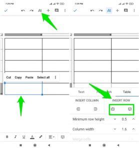 add rows in google docs