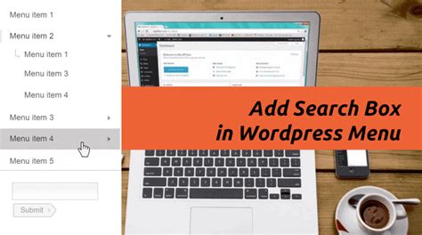add search box in menu wordpress