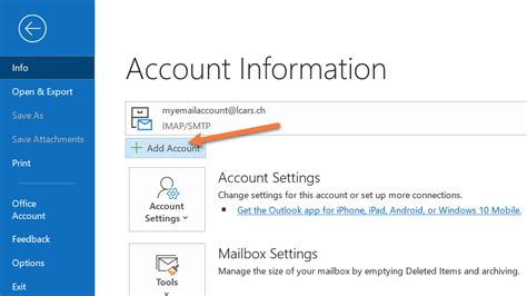 add second email account to outlook 365