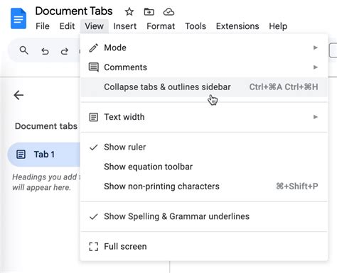 Add Tab In Docs