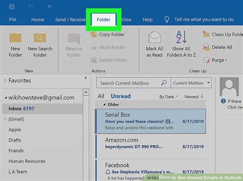add unread to outlook