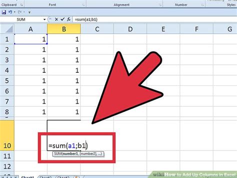 Add Up Column in Excel