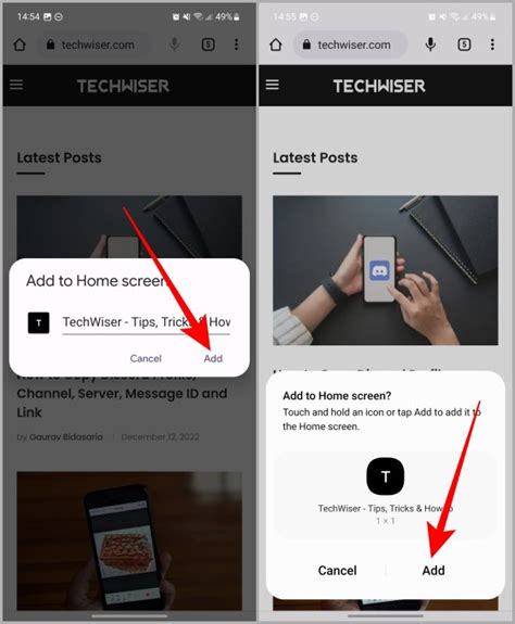 add webpage to home screen android firefox