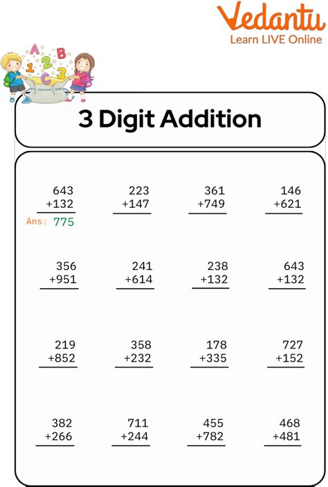 adding and subtracting 3 digits printable template