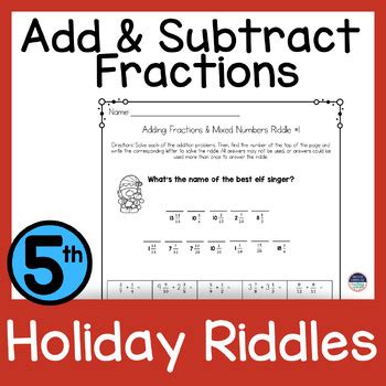 Adding And Subtracting Math Riddles Worksheet