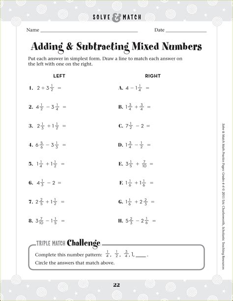 Adding And Subtracting With Mixed Numbers