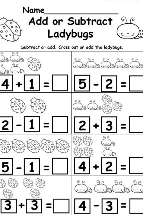 Adding And Subtracting Worksheet For Kindergarten