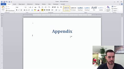 Adding Appendix To Document