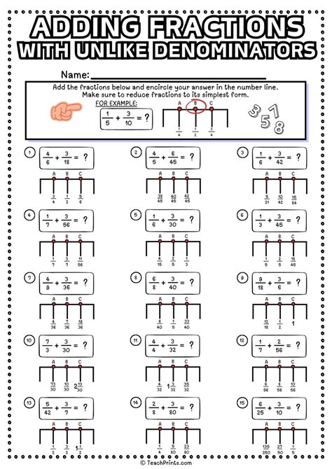 Adding Fractions With Unlike Denominators Using Graph Paper