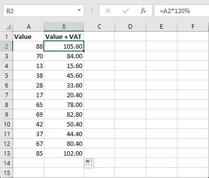 5 Ways Add VAT Excel