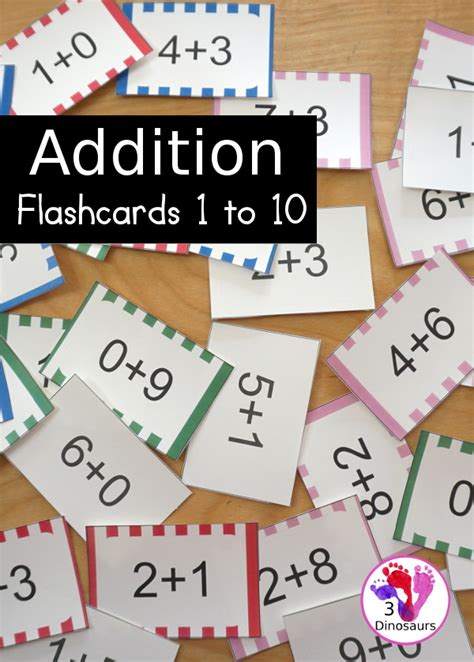 Addition Up To 10 Flashcards Printable