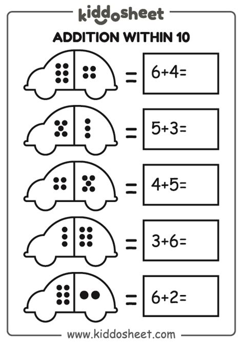 Addition Within 10 Printable