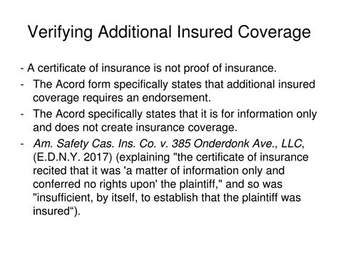 Additional Insured Coverage A