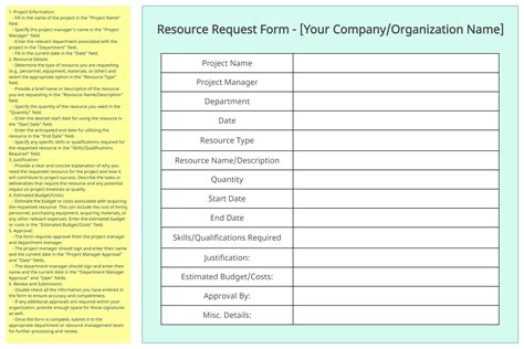 Additional Resource Request Template