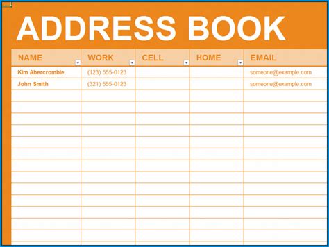 FREE 6+ Sample Address Book in PDF MS Word
