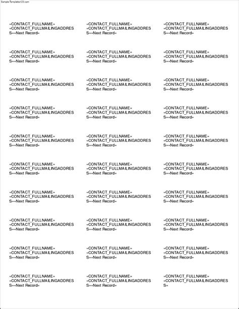 Address Labels Word Template