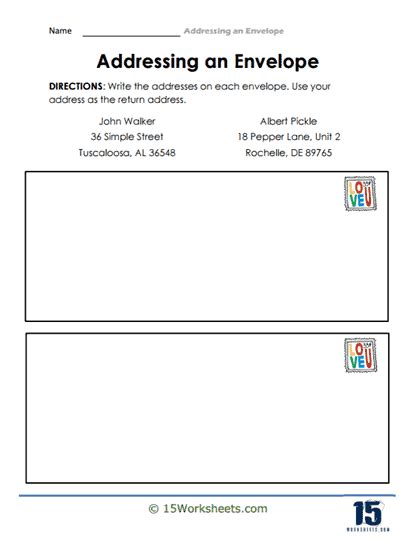 Addressing Envelopes For Students