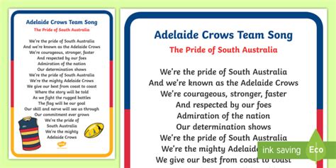 adelaide crows song lyrics