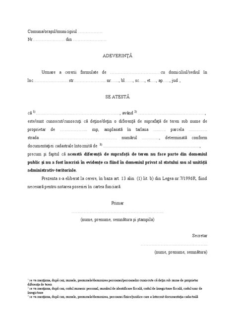 Adeverință de intabulare