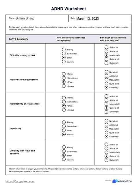5 ADHD Worksheets