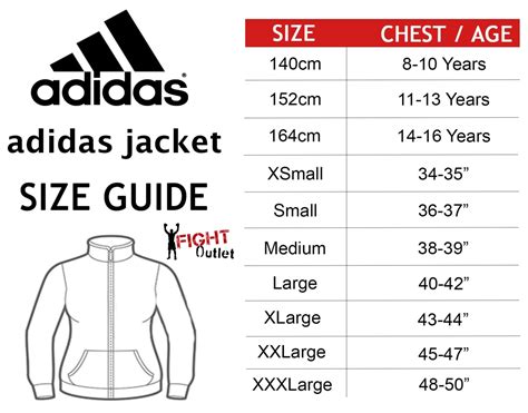 Adidas jacket size chart india