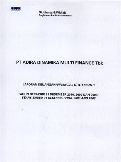 adira dinamika multi finance laporan keuangan